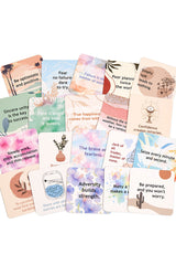 Set of motivational cards with various sayings on a white background