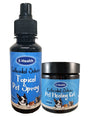 E-Health colloidal silver pet care products on a white background